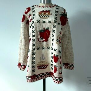 Vintage Northern Isles knitted by hand apple sweater size XL women